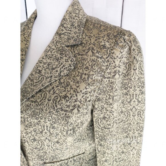 Metrostyle Blazer Size 10 Metallic Paisley Brocade Crop Jacket Retro Old Money - Picture 9 of 14